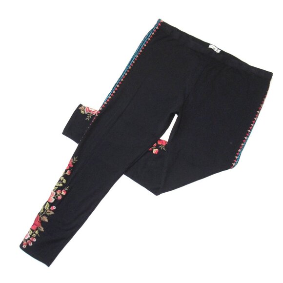 NWT Johnny Was Libbie Legging in Black Embroidered Stretch...
